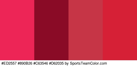 #ED2557 #890B26 #C63546 #D62035 Colors