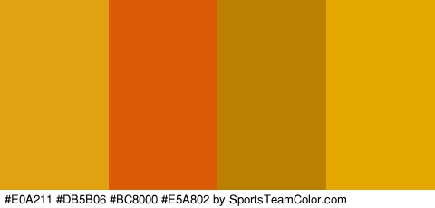 #E0A211 #DB5B06 #BC8000 #E5A802 Colors