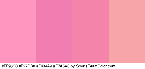 #FF96C0 #F27DB0 #F484A9 #F7A5A8 Colors