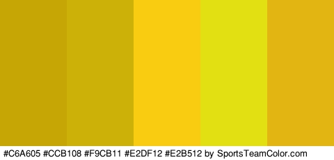 #C6A605 #CCB108 #F9CB11 #E2DF12 #E2B512 Colors