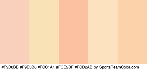 #F9D0BB #F9E3B6 #FCC1A1 #FCE2BF #FCD2AB Colors