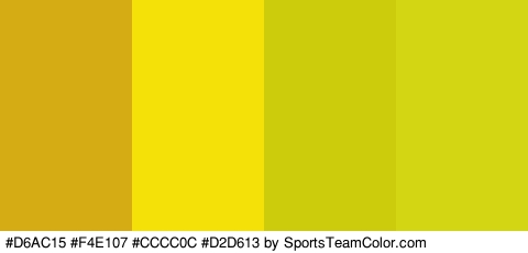 #D6AC15 #F4E107 #CCCC0C #D2D613 Colors