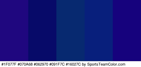 #1F077F #070A68 #062970 #091F7C #16027C Colors