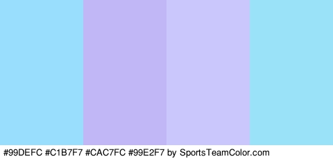 #99DEFC #C1B7F7 #CAC7FC #99E2F7 Colors