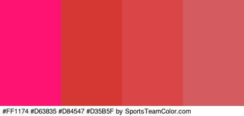 #FF1174 #D63835 #D84547 #D35B5F Colors