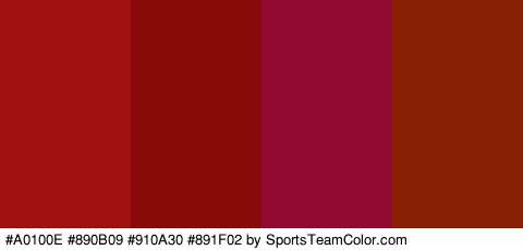 #A0100E #890B09 #910A30 #891F02 Colors