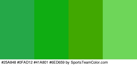 #25A848 #0FAD12 #41A801 #6ED659 Colors