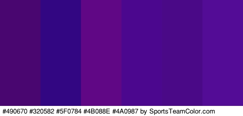 #490670 #320582 #5F0784 #4B088E #4A0987 #530C96 Colors