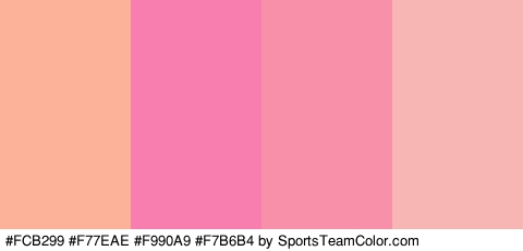 #FCB299 #F77EAE #F990A9 #F7B6B4 Colors