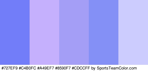 #727EF9 #C4B0FC #A49EF7 #8590F7 #CDCCFF Colors