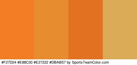 #F27D24 #E88C30 #E27222 #DBAB57 Colors