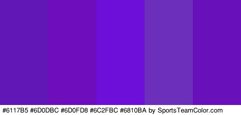 #6117B5 #6D0DBC #6D0FD8 #6C2FBC #6810BA Colors