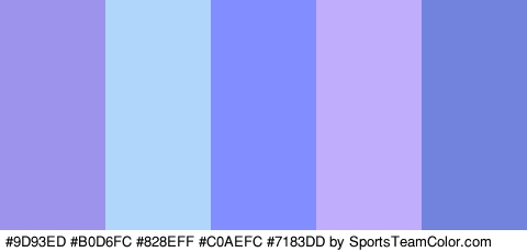 #9D93ED #B0D6FC #828EFF #C0AEFC #7183DD Colors