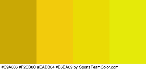 #C9A806 #F2CB0C #EADB04 #E6EA09 Colors