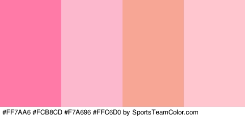 #FF7AA6 #FCB8CD #F7A696 #FFC6D0 Colors