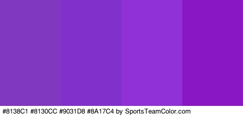 #8138C1 #8130CC #9031D8 #8A17C4 Colors