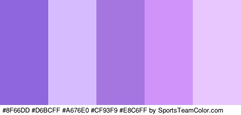 #8F66DD #D6BCFF #A676E0 #CF93F9 #E8C6FF Colors