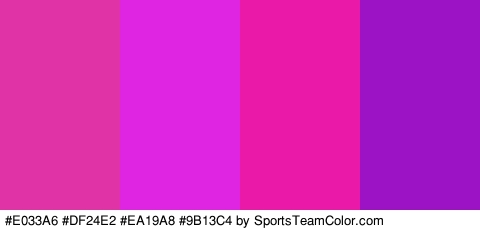 #E033A6 #DF24E2 #EA19A8 #9B13C4 Colors