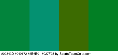 #02843D #049172 #3B6B01 #027F25 Colors