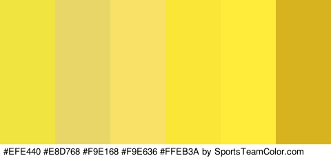 #EFE440 #E8D768 #F9E168 #F9E636 #FFEB3A #D8B320 Colors