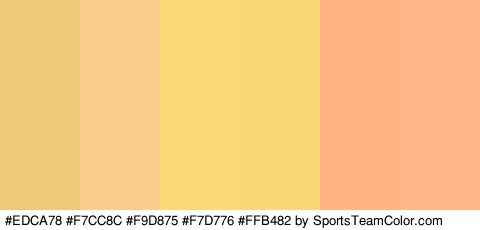 #EDCA78 #F7CC8C #F9D875 #F7D776 #FFB482 #FFB689 Colors