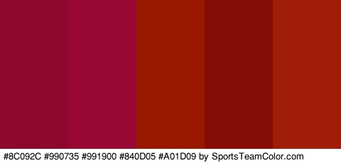 #8C092C #990735 #991900 #840D05 #A01D09 Colors