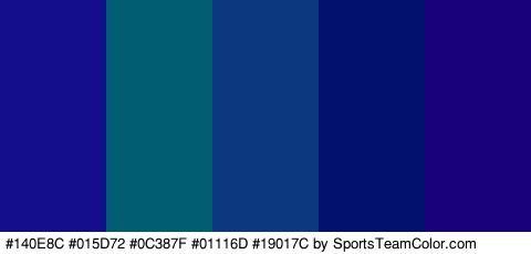 #140E8C #015D72 #0C387F #01116D #19017C Colors