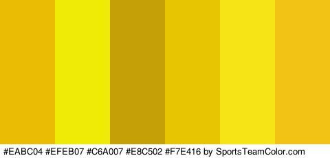 #EABC04 #EFEB07 #C6A007 #E8C502 #F7E416 #F2C215 Colors