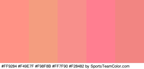 #FF9284 #F49E7F #F98F8B #FF7F90 #F28482 Colors