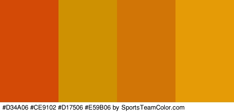 #D34A06 #CE9102 #D17506 #E59B06 Colors