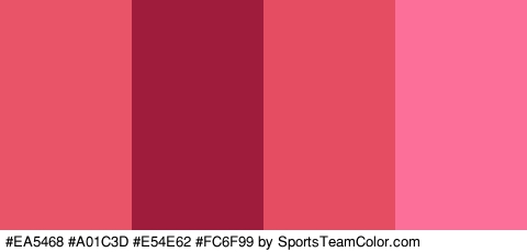 #EA5468 #A01C3D #E54E62 #FC6F99 Colors