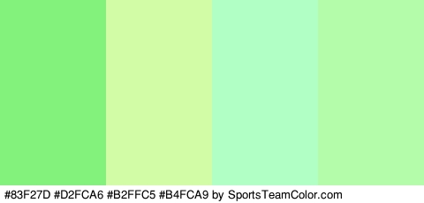 #83F27D #D2FCA6 #B2FFC5 #B4FCA9 Colors