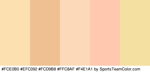 #FCE0B0 #EFC092 #FCD9B8 #FFC8AF #F4E1A1 Colors