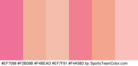 #EF7098 #F2B09B #F4BEAD #EF7F91 #F4A58D #FCBEBA Colors