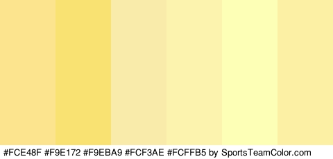 #FCE48F #F9E172 #F9EBA9 #FCF3AE #FCFFB5 #FCF0A4 Colors