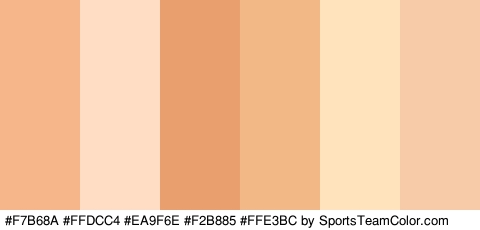 #F7B68A #FFDCC4 #EA9F6E #F2B885 #FFE3BC #F7CBA8 Colors