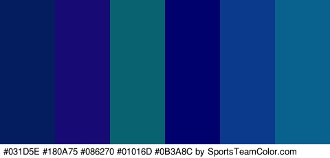 #031D5E #180A75 #086270 #01016D #0B3A8C #09628E Colors