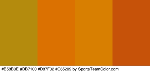 #B58B0E #DB7100 #D87F02 #C65209 Colors