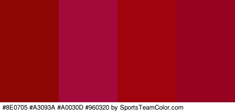 #8E0705 #A3093A #A0030D #960320 Colors