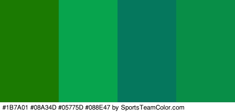 #1B7A01 #08A34D #05775D #088E47 Colors