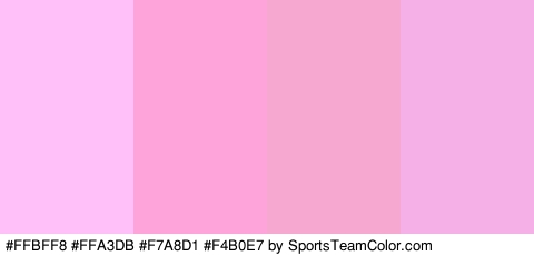 #FFBFF8 #FFA3DB #F7A8D1 #F4B0E7 Colors