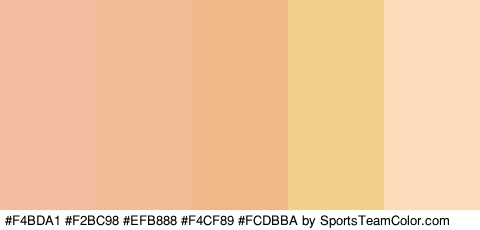 #F4BDA1 #F2BC98 #EFB888 #F4CF89 #FCDBBA Colors