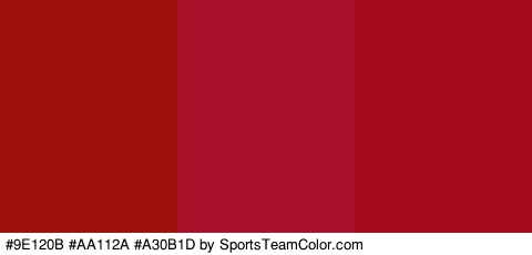 #9E120B #AA112A #A30B1D Colors