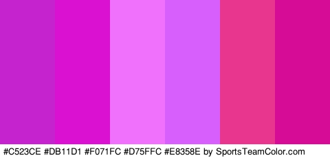 #C523CE #DB11D1 #F071FC #D75FFC #E8358E #D60C96 Colors