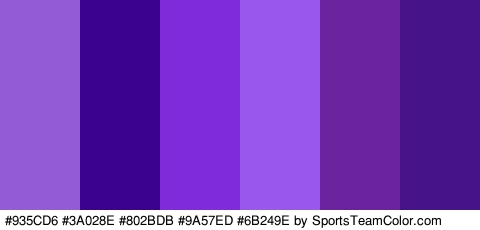 #935CD6 #3A028E #802BDB #9A57ED #6B249E #461389 Colors