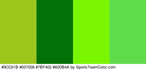 #9CC61B #037008 #7BF402 #60DB4A Colors