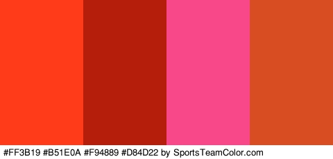 #FF3B19 #B51E0A #F94889 #D84D22 Colors