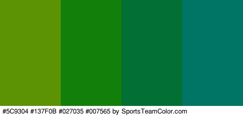 #5C9304 #137F0B #027035 #007565 Colors