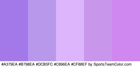 #A379EA #B798EA #DCB5FC #C896EA #CF88EF Colors