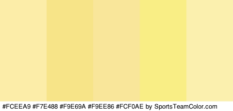 #FCEEA9 #F7E488 #F9E69A #F9EE86 #FCF0AE Colors